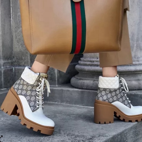 Gucci GG Logo Platform High Block Heel ankle boot - Picture 10 of 10